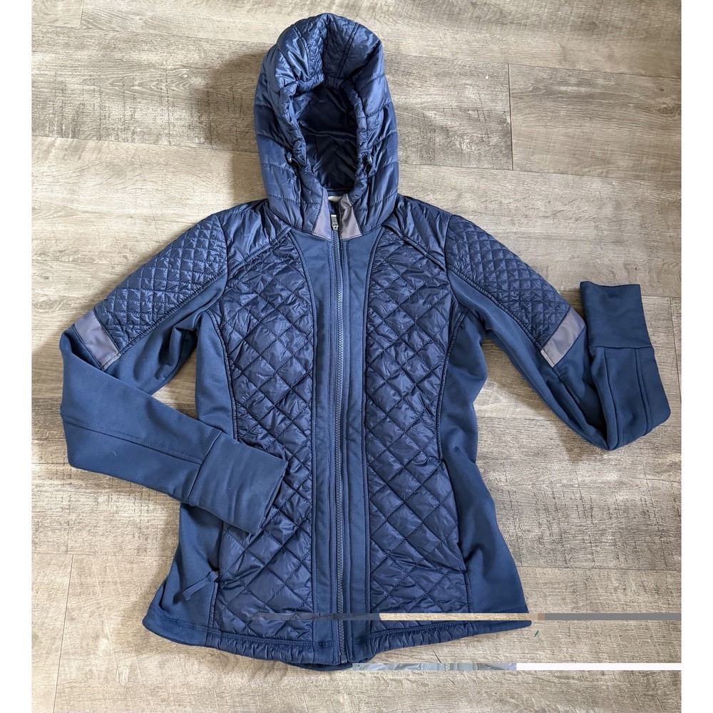 Athleta Rock Springs Jacket Abyss Small Reflective Water Resistant Navy Blue